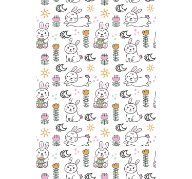 Kids wallpaper with easter bunny design - TenStickers