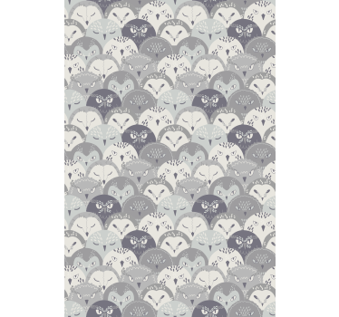 Kids wallpaper grey forest animals - TenStickers