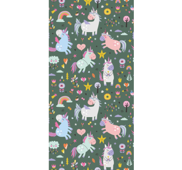 Kids wallpaper fantasy unicorn designs - TenStickers