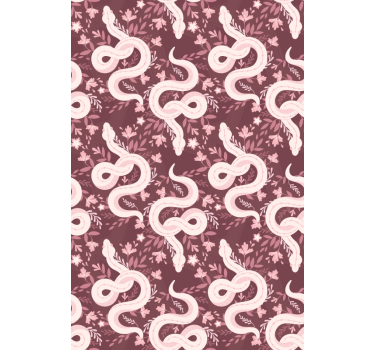 Kids wallpaper coiling serpents floral design - TenStickers
