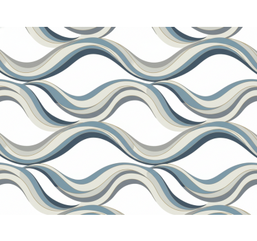 Living room wallpaper modern abstract ribbon wave - TenStickers
