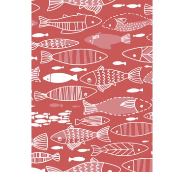 Living room wallpaper many fish beneath the sea - TenStickers