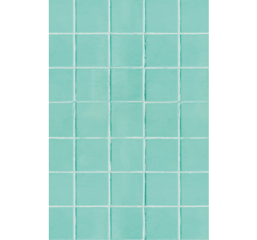 Living room wallpaper turquoise tiled design - TenStickers
