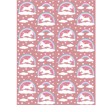 Kids wallpaper magical unicorn theme - TenStickers