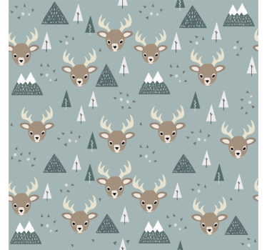 Kids wallpaper nordic deer design - TenStickers