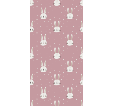 Kids wallpaper baby bunny faces - TenStickers