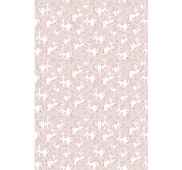 Kids wallpaper beige unicorn fantasy - TenStickers