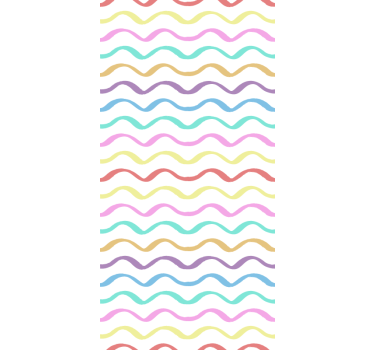 Kids wallpaper with colorful wavy lines - TenStickers