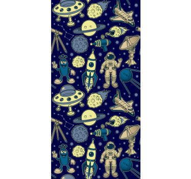 Kids wallpaper galactic adventure - TenStickers