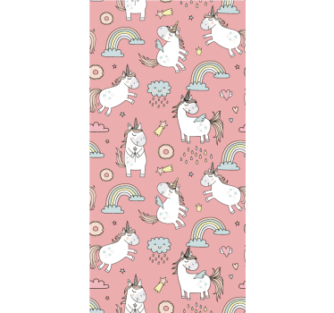 Kids wallpaper magical unicorn joy - TenStickers