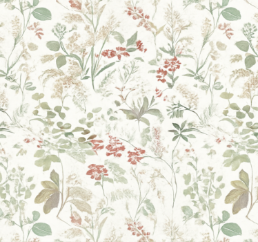 Living room wallpaper summer meadow trail - TenStickers