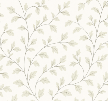 Living room wallpaper subtle leaf design - TenStickers