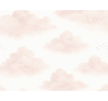 Kids wallpaper pink clouds - TenStickers
