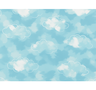 Kids wallpaper soft children's clouds - TenStickers
