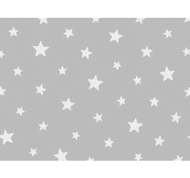 Kids wallpaper grey star pattern - TenStickers