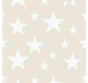 Kids wallpaper big grey star pattern - TenStickers