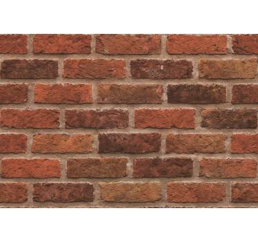 Living room wallpaper red brick effect - TenStickers
