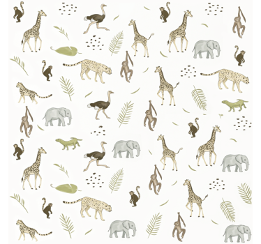Kids wallpaper savanna animals for kids - TenStickers