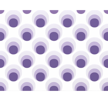Living room wallpaper purple circles layered design - TenStickers