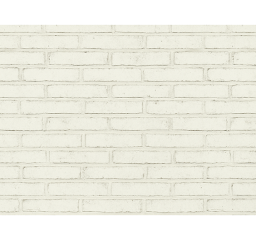 Living room wallpaper white vintage bricks - TenStickers