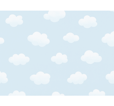 Kids wallpaper simple clouds design - TenStickers
