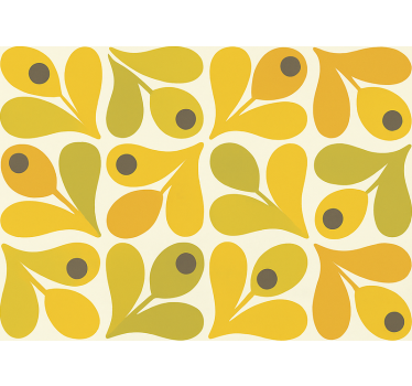 Living room wallpaper retro yellow geometrics - TenStickers