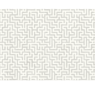 Living room wallpaper silver maze pattern - TenStickers