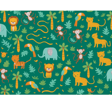 Kids wallpaper cute jungle design for children - TenStickers