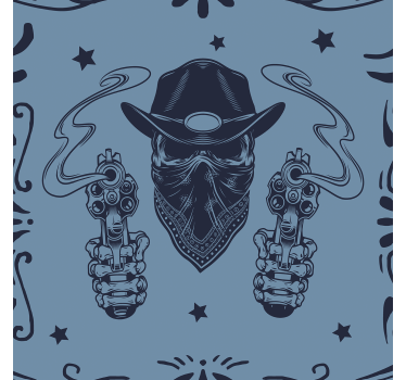 Cowboy skull and flock Living Room Wallpaper - TenStickers