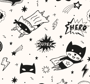 Superhero comic patterns kids wallpaper - TenStickers