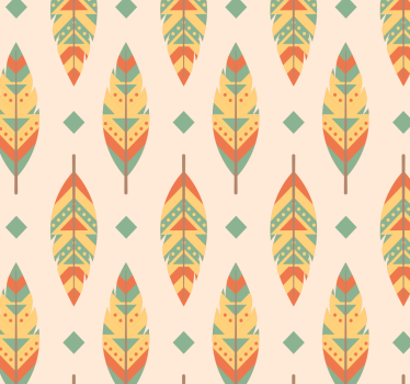 Multicolor feathers vintage wallpaper Retro Wallpaper - TenStickers