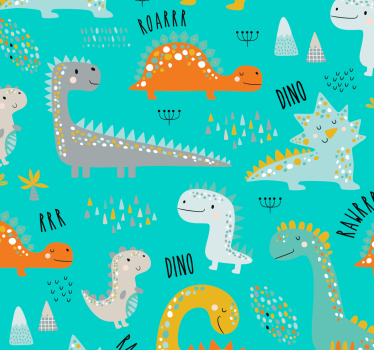 Dinosaurs with roar text  baby wallpaper - TenStickers