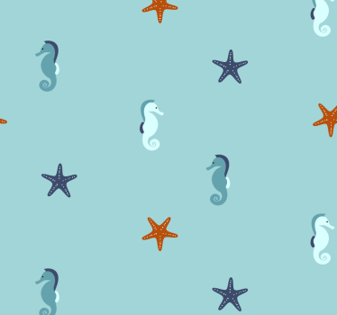 Marine Style Ocean life wallpaper - TenStickers