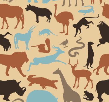 Silhouette safari cool animal wallpaper - TenStickers