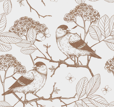 grey and brown birds Kids Wallpaper - TenStickers