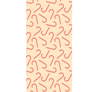 Candy canes Xmas Wallpaper - TenStickers