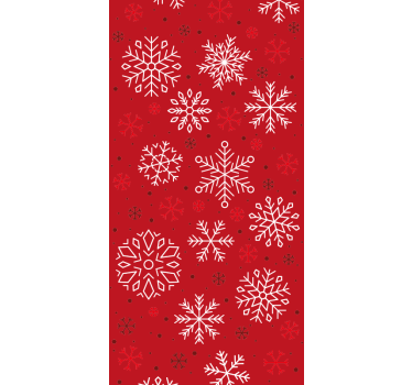 Snowflakes on red background Xmas Wallpaper - TenStickers