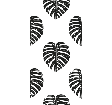 Monstera leaf black wallpaper - TenStickers