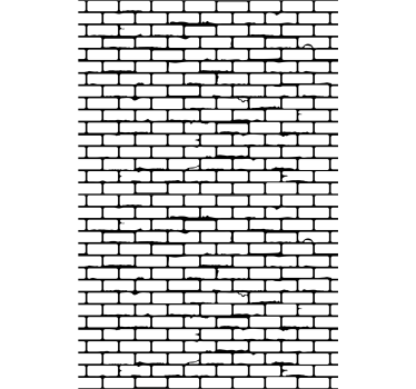 White brick pattern age-worn wallpaper - TenStickers