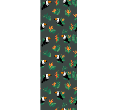 Toucan Pattern birds wallpaper - TenStickers