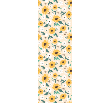 Sunflower beige background nature wallpaper - TenStickers