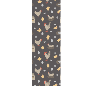 Seamless pattern with cute funny chick Lounge wallpaper - TenStickers