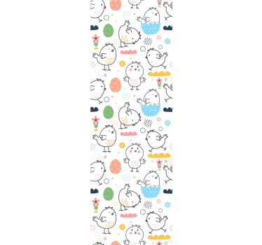Chick Pattern Delight kids wallpaper - TenStickers