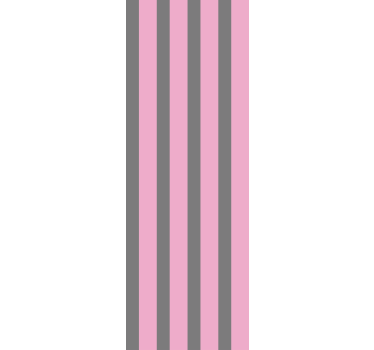 Pink and grey thick stripes striped wallpaper - TenStickers