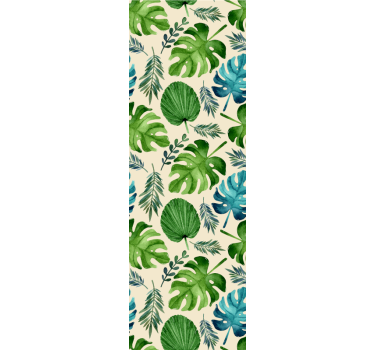 Tropical green leafs pattern leaves wallpaper - TenStickers