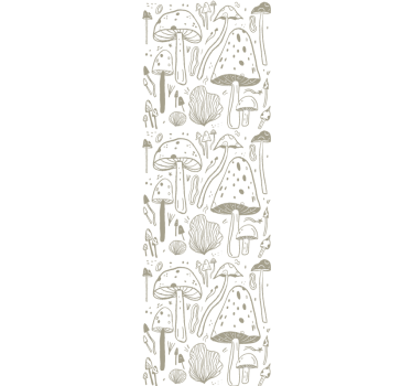 Beige mushrooms pattern Nature Wallpaper - TenStickers