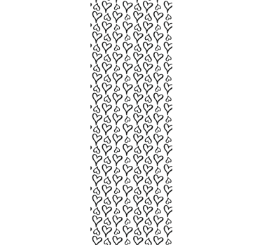 Black illustrated heart icons Contemporary Wallpaper - TenStickers