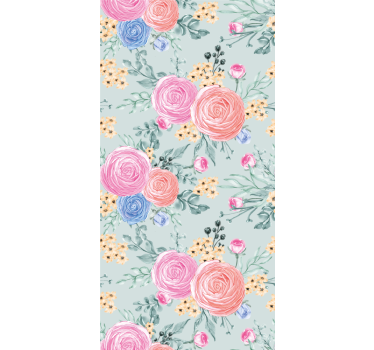 Delicate pastel flowers Floral Wallpaper - TenStickers