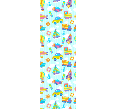 Playful Transport kids wallpaper - TenStickers