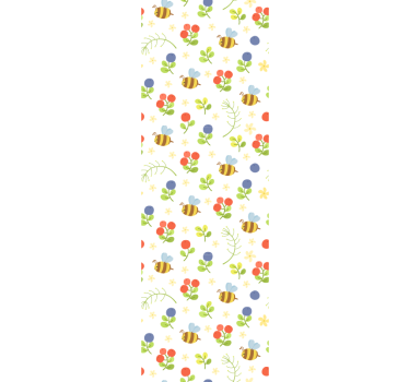 Bee Garden Pattern kids wallpaper - TenStickers